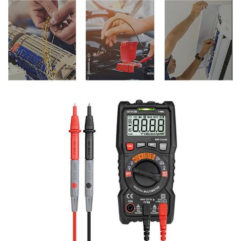 Multimètre testeur numérique intelligent multifonction haute précision à sélection automatique de la gamme, instrument portable HT113B (anglais) (1/5)