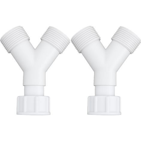 Lot de 2 connecteurs répartiteurs en Y 3/4 pour tuyau d'eau pour machine à laver, sèche linge, lave vaisselle (1/5)