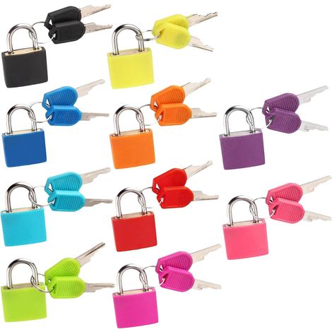 Lot de 10 petits cadenas colorés pour valises et casiers de gym, avec clés (1/5)