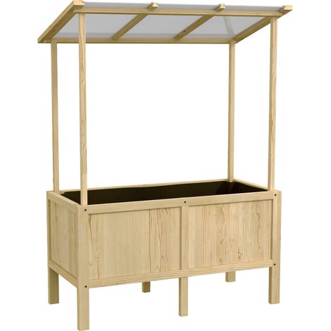 Orto rialzato in legno con coperchio in policarbonato 110 x 60 x 152 cm MODENUIT (1/5)