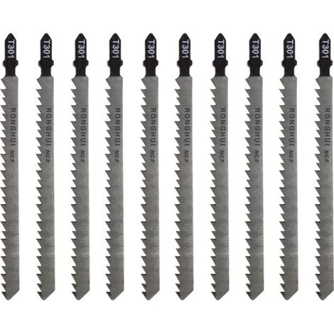 SABIR 10 pièces lames de scie sauteuse Lame pour la coupe optimisée du bois, du PVC et du plastique, de scie sauteuse emmanchement T (1/5)