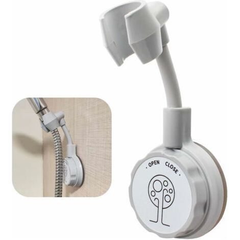 Curseur barre de douche Support De Pomme De Douche Ventouse, Ajustable Soutien Pommeau Douchette, Le Support de Douche Orientable à 360° Convient à l'installation D'une Douche de Salle de Bai,de DEBUN (1/5)