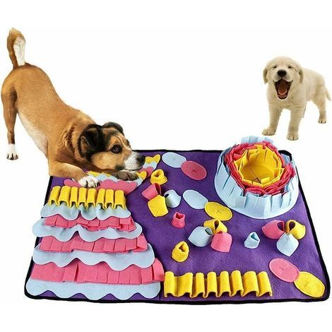 – Tapis de fouille interactif pour chien – Améliore l'odorat – Molleton antidérapant – 70x50cm pour stimulation mentale et physique (1/4)