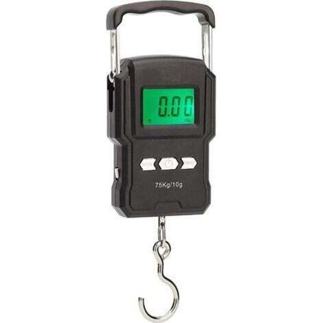 Hanging fishing scale, electronic fishing scale, digital fishing scale with hook and measuring tape, backlit LCD display, 2 AAA batteries included. (1/4)