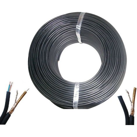 TrAdE Shop Traesio - 200 Metri Matassa Cavo Video Coassiale Rg59+2c + Alimentazione 2 Fili Telecamere - (1/3)