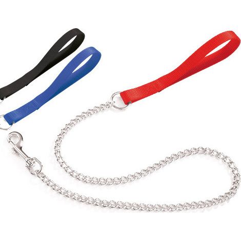Correa Camon con cadena negra de 25 mm – Nylon resistente – Cadena de Ø4 mm para perros