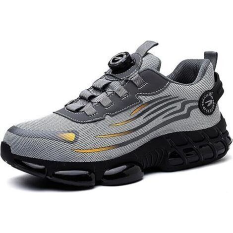 Chaussures de sécurité S3, légères et respirantes, embout pivotant élégant, chaussures de sport, embout anti-écrasement et anti-acier, pas besoin de lacets,pointure 44 (1/5)