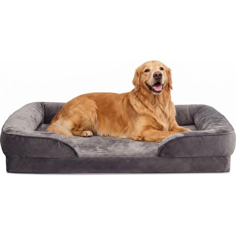 112x81x16 cm Panier Chien XL Orthopédique Grand Format Dehoussable Lavable Orthopédique Mousse Mémoire, Lavable Imperméable Antidérapant Canapé