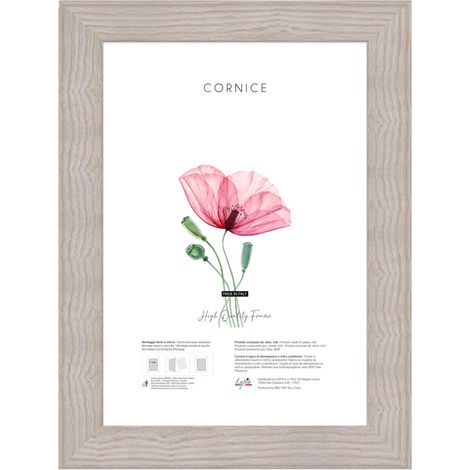 Lupia - Cornice portafoto in legno da parete shabby BOSTON BEIGE, per stampe, pergamene diplomi, poster, quadri moderni 35x50 cm (1/4)