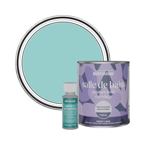 Peinture pour Carrelage de Salle de Bain, Finition Brillante - Bleu-vert 750ml