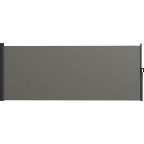 Einziehbarer Seitenschirm, 4B x 1,60H m, Aluminium und hochdichtes 180 g/m² Polyester, UV-beständig, dunkelgrau, Verdunkelungsrollo für den Außenbereich.