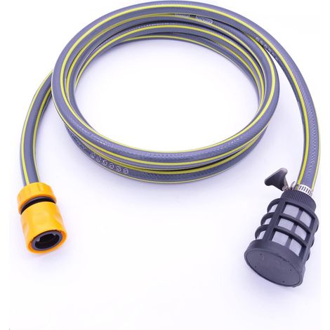 1 Kit Tuyau D'aspiration 3m,Filtre Clapet Anti-retour,Connecteur Rapide Acier Inoxydable,Nettoyeur Haute Pression