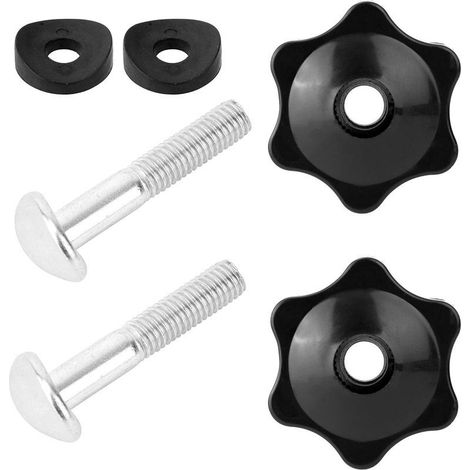 lasuroa 2pcs Boutons de Poignée Tondeuse à Gazon avec 2 Vis et 4 Rondelles, Kit Boutons de Poignée et Rondelles Boulon pour Tondeuses à Gazon/Souffleuses Neige Toro 92-2260 106-4161 107-3844 (Noir) (1/5)
