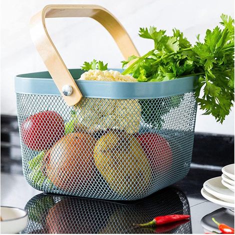 Obstkorb aus gewebtem Stahl, multifunktionaler Hängekorb aus Draht, Obstkorb für die Küche, Obsthalter (Farbe: C) (1/5)