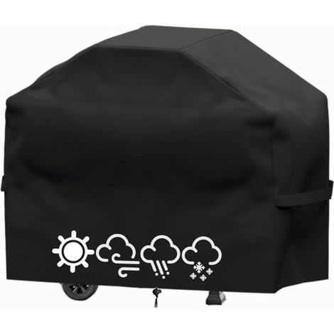 420D Housse de barbecue 14561117cm pour barbecue Weber Genesis II Series robuste et imperméable, housse en polyuréthane (145 x 61 x117cm) (1/5)