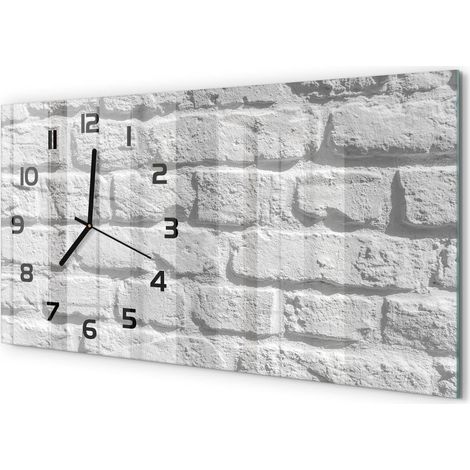 Horloge Murale Horizontale Minimaliste 60x30 cm Verre Décoration Intérieure Mur de briques (1/5)