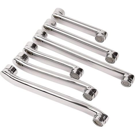 - Tap Arm - Tap Spout - Brass - 26mm and 24mm Thread - For Kitchen or Bathroom - Silver - 14cm (1/5)