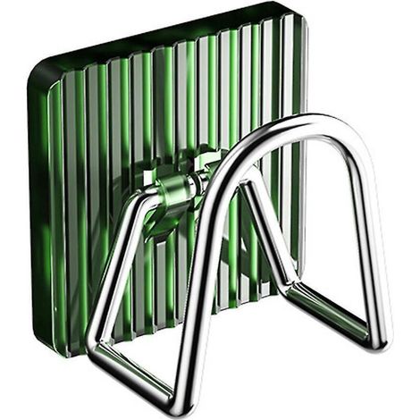 Abtropfgestell mit Haken (1 oder 5 Stück), kein Bohren erforderlich, U-förmiges Design, robust, mit Schwammhalter und Geschirrtuchablage, Küchenaccessoire – Grün (1/5)