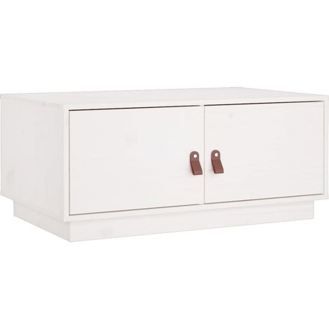 Maison Exclusive - Couchtisch Weiß 80x50x35 cm Massivholz Kiefer