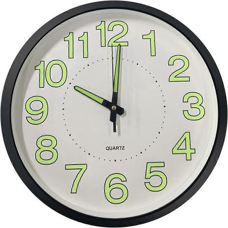 Horloge murale lumineuse silencieuse de 30 cm (12 pouces) avec veilleuse décorative --- (1/5)