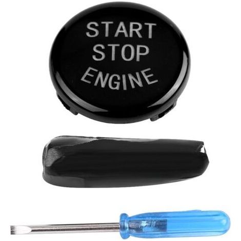 Car Key Start Button Engine Ignition Switch Cover for BMW E Disk Bottom (Black) (1/4)
