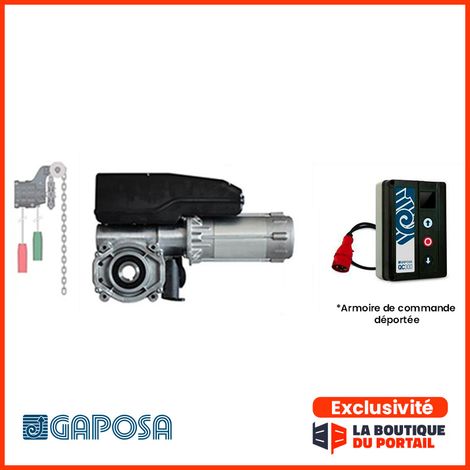 Kit Motorisation Porte Sectionnelle Industrielle 400 V Axe Ø25,4 30M² 100N Elec. Déportée QC300 GAPOSA