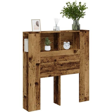 Armoire de tête de lit, Tête de lit avec rangement vieux bois 100x19x104,5 cm FR570566 DESIGN IN (1/5)