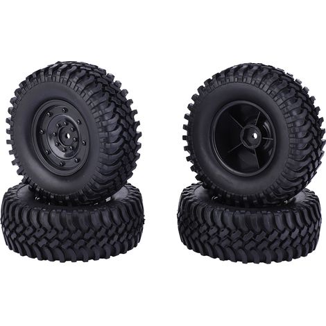 Pneu RC simulation 100mm diamètre 1/10 voiture télécommandée accessoire remplacement noir (1/5)