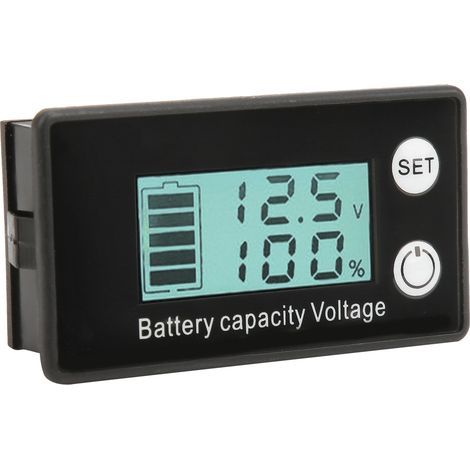 Indicateur de tension de batterie LCD à 2 fils avec pourcentage de charge pour batterie lithium-plomb-acide 768 V (rétroéclairage numérique blanc) (1/5)