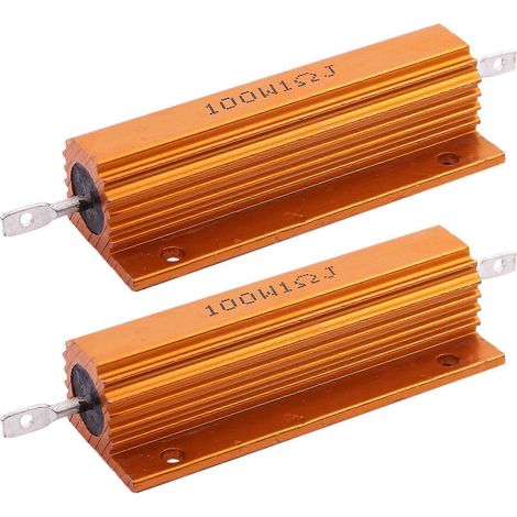 2 résistances de puissance plaquées or aluminium, 100 W, 1 ohm (1R) (1/5)