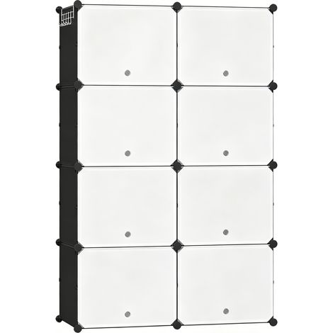 Organisateur chaussures modulable 8 niveaux, rangement DIY grande capacité pour 32 paires, étagère polyvalente noir et blanc, montage facile, CHICFURN (1/5)