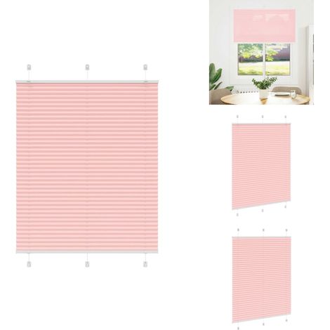 Store plissé rose 105x100 cm largeur du tissu 104,4cm polyester - Store Plissé - Stores Plissés - Store Plissé De Fenêtre - Plisse Aveugle (1/5)