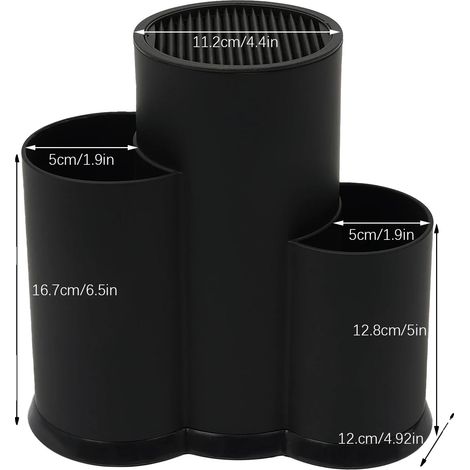 Bloc Couteaux, Design Gain de Place, Rangement Multifonctionnel, noir (1/2)