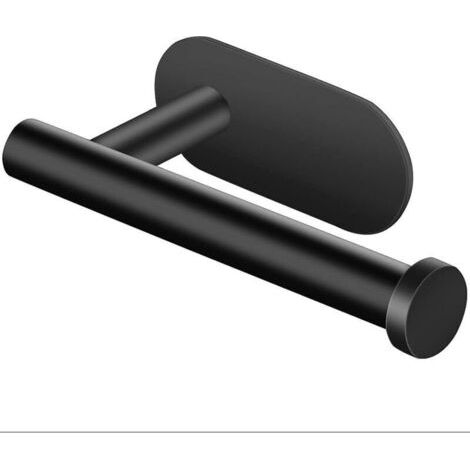 Support de papier toilette mural, support de papier toilette adhsif, toilettes noires-Karteo (1/4)