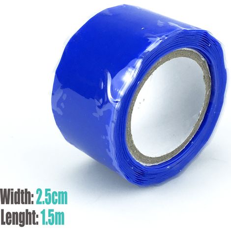 1,5 mètre bleu Ruban adhésif en caoutchouc silicone résistant aux hautes tensions et aux hautes/basses températures, ruban isolant auto-adhésif et auto-fondant, ruban auto-adhésif pour dissipation de  (1/5)