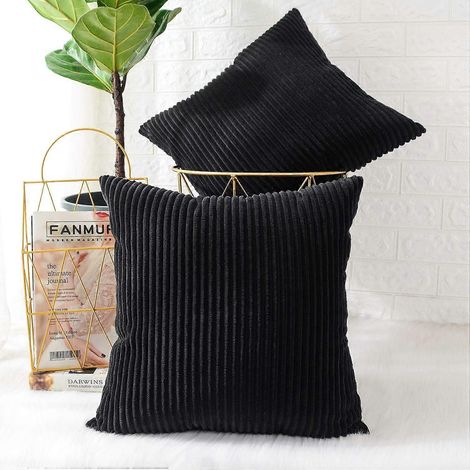 2er-Pack, weiche, dekorative quadratische Kissenbezüge aus Cord, Kissenhüllen, Heimdekoration für Sofa, Couch, Bett und Stuhl, 45 x 45 cm (1/4)