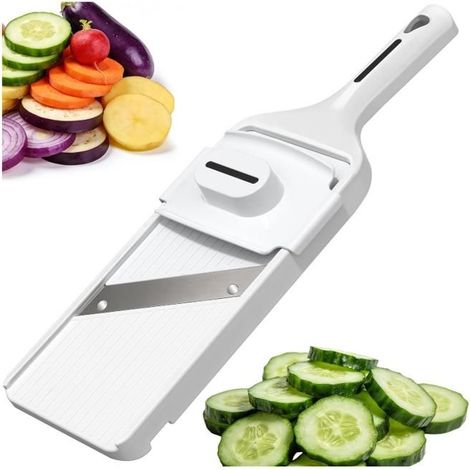 Mandolines de Cuisine Professionnelle, Mandoline Réglable avec Protection de Sécurité, Trancheuse à Légumes, Coupe Legumes Manuelle (1/5)