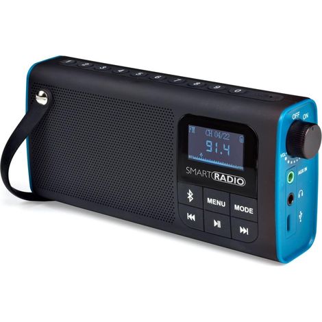 Radio FM portable, enceinte Bluetooth, batterie rechargeable et lecteur audio sur carte SD (1/5)