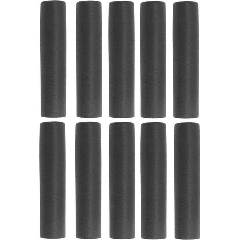 Packung mit 10 schwarzen Schutzgriffen für Fitnessgeräte: Hüllen für Rohre und Stützstangen. (1/5)
