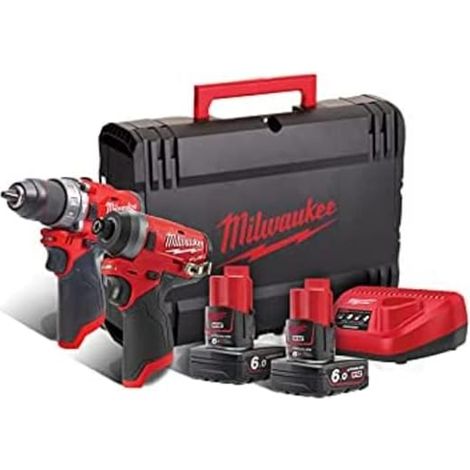 Kit 12V Perceuse de percussion + Clé à chocs Milwaukee M12FPP2A-602X (1/8)