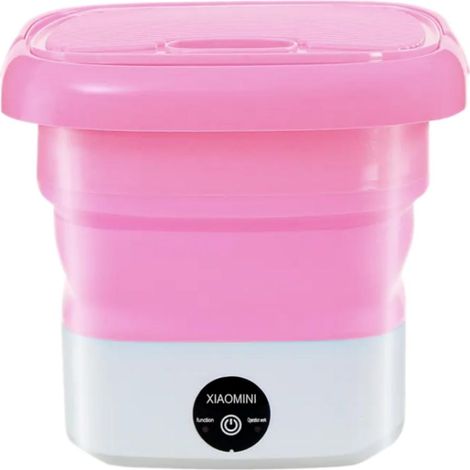 Mini máquina de lavar roupa dobrável, máquina de lavar roupa pequena e portátil - Rosa. (1/5)