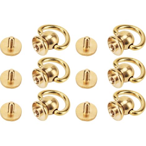 12 Pièces Rivets en D en Laiton Doré pour Réparation de Chaussures, Sacs à Main et Accessoires en Cuir DIY (1/5)
