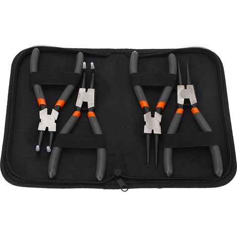 4Pcs Pince à Circlips, Pince à Anneaux de Retenue en Acier Carbone, Kit d'Outils de Réparation et Entretien (1/5)