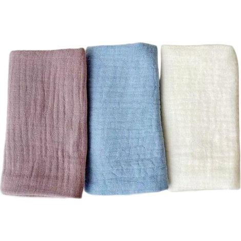 Paquete de 3 toallas faciales de muselina para bebé,juego de toallas para recién nacidos,toallas faciales y de baño de 25 x 25 cm,100 % algodón (1/5)