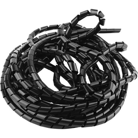 Gaine Spirale pour Câbles 10mm - Organisation et Protection Fils Bureau Maison (Noir) (1/5)