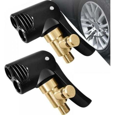 Un ensemble de 2 adaptateurs de valve pour pneus de voiture, valves de gonflage, adaptateurs de valve de voiture de type levier et adaptateurs de valve pour pompe à air, adaptés aux voitures, camions, (1/4)