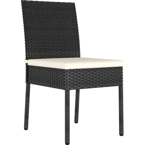 Maison Exclusive - Garten-Essstühle 2 Stk. Poly Rattan Schwarz