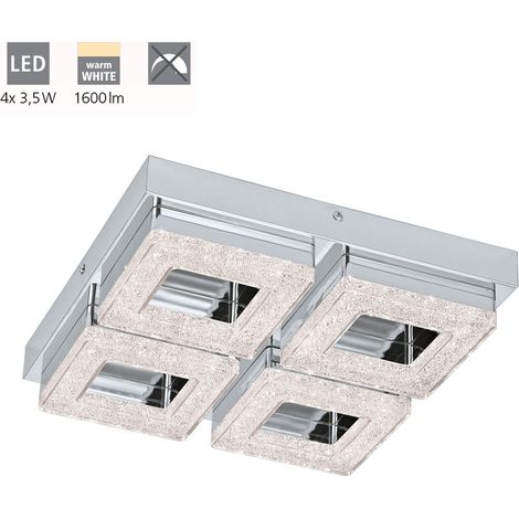 Plafoniera Moderna Fradelo Acciaio Cromo 4 Luci Led Integrato 3,5W (1/5)