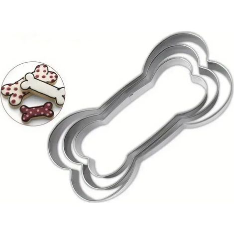 Emporte-pieces Os - Acier Inoxydable 304 - Pour Biscuits Chiens Pâtisserie DIY Gâteaux Fruits - Set de 3 Pièces (1/5)