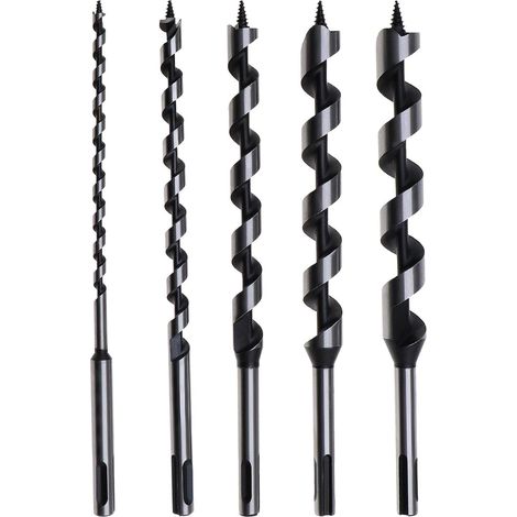5x Forets à Bois SDS Plus 6mm 10mm 14mm 18m 20mm Jeu de Foret Travail du Bois 230mm (1/5)